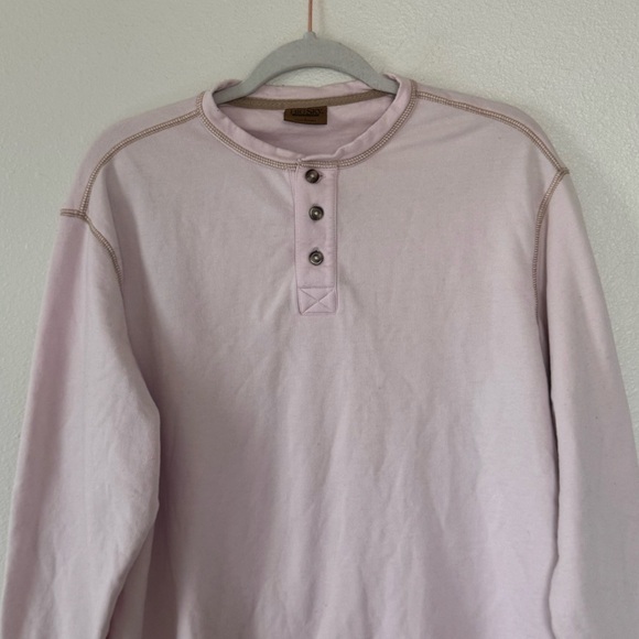 Big Sky Outfitters Men’s Light Pink Cotton Henley Shirt Long Sleeve L - Picture 2 of 7